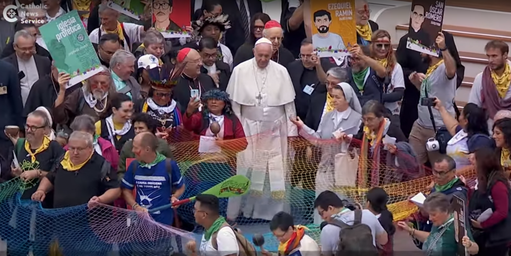 pope amazon synod rainbow flag gays
