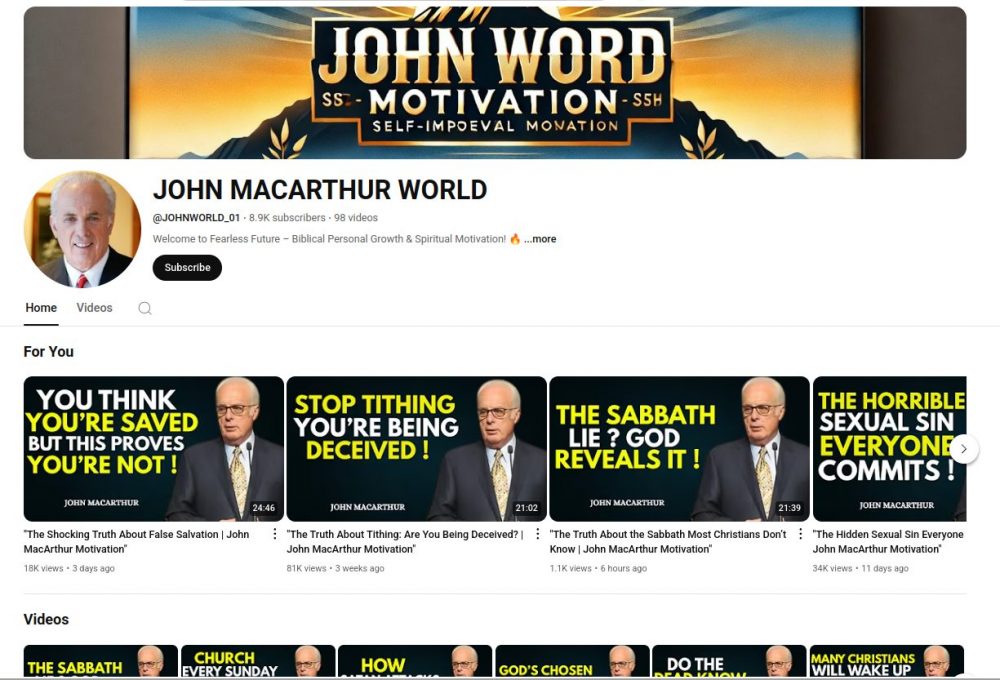 Fake YouTube Channel Produces AI-Generated John MacArthur Sermons ...